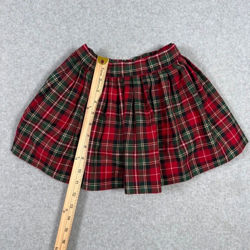 Janie and Jack Kids Red Preppy Tartan Plaid Wool Blend Pleated Skirt Size 5
